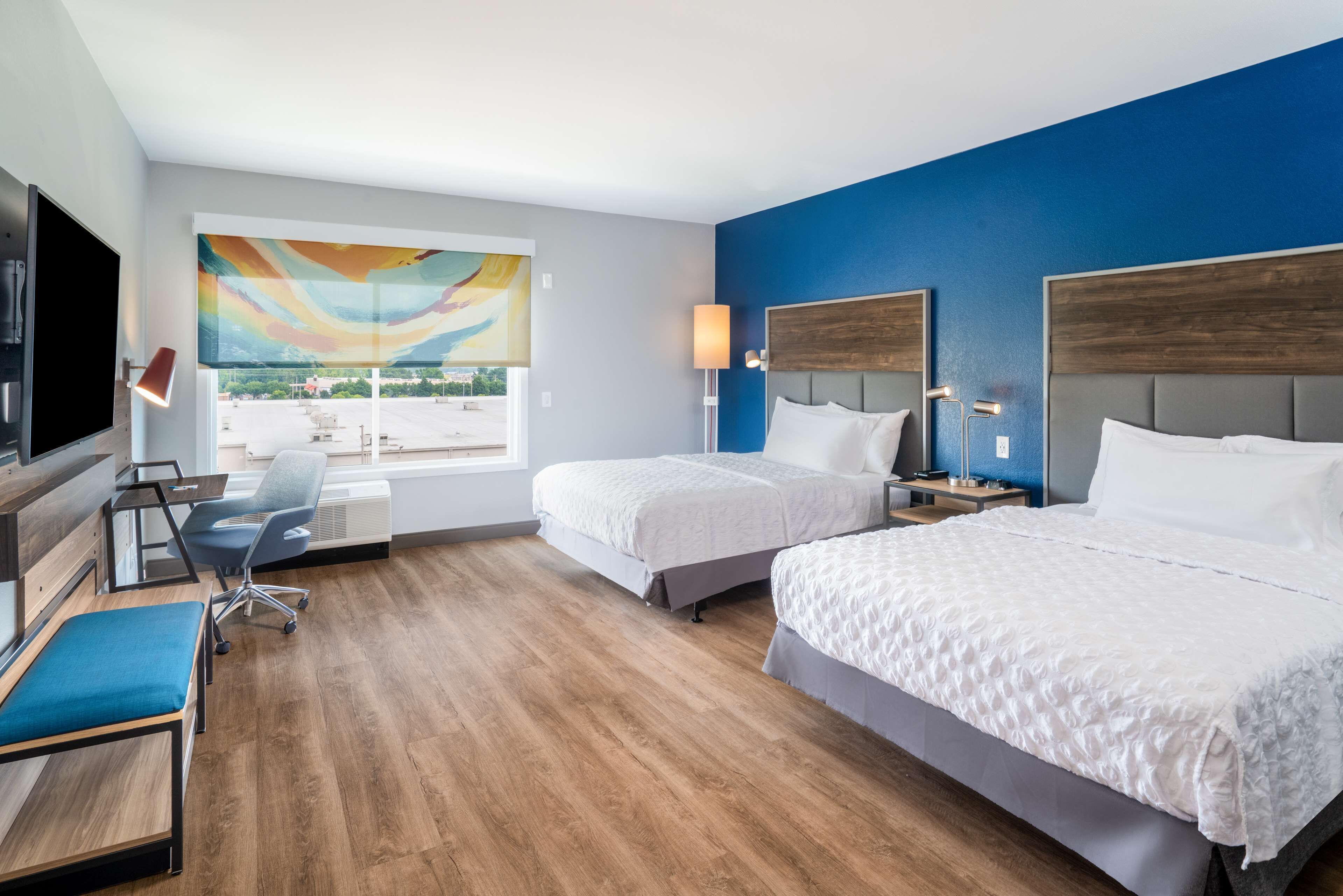 room, 2 queen beds, accessible, bathtub (mobility & hearing) | desk, blackout curtains, iron/ironing board, free wifi