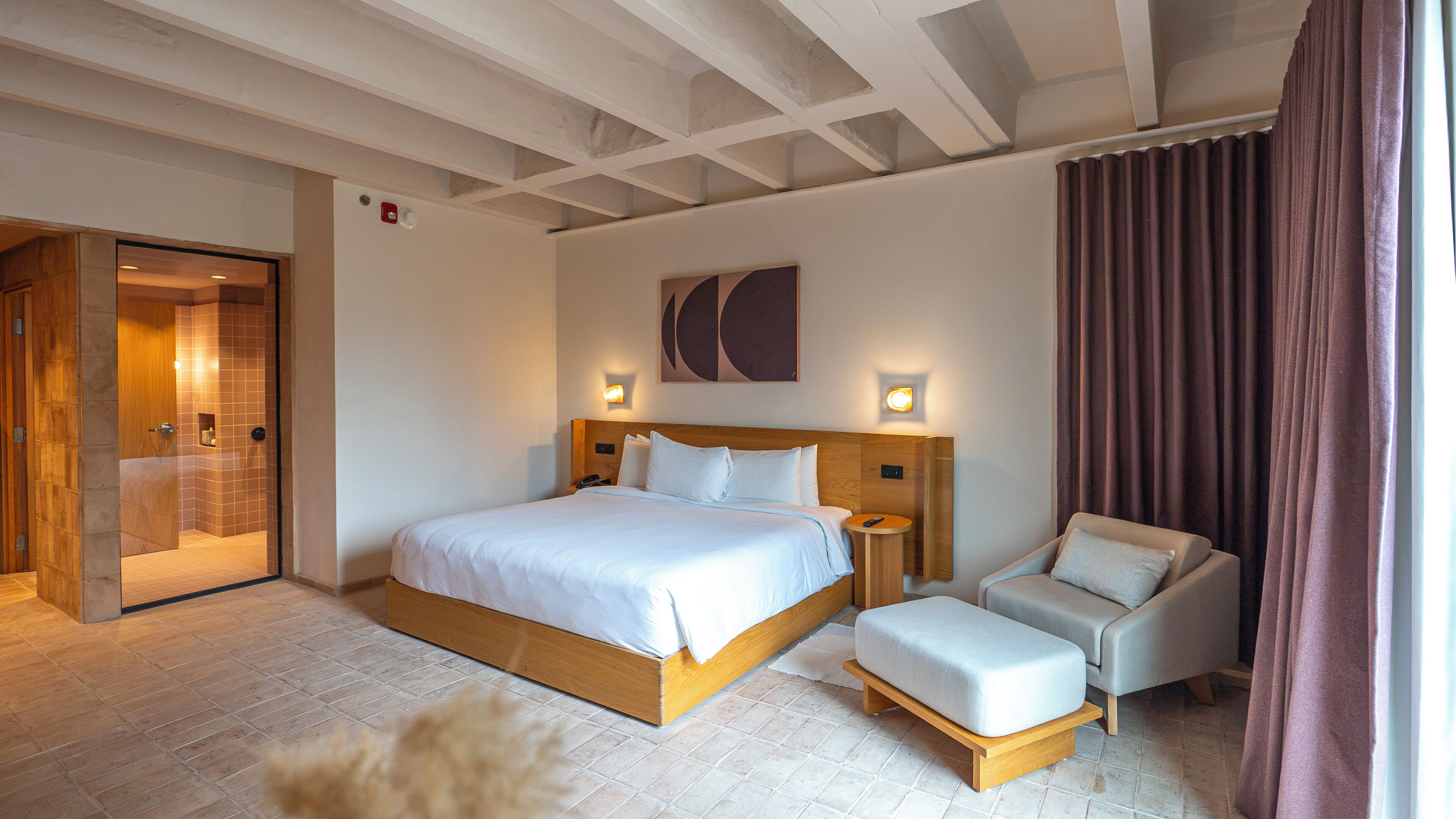 Room, 1 King Bed (Roll-In Shower) | Premium bedding, down duvets, in-room safe, desk