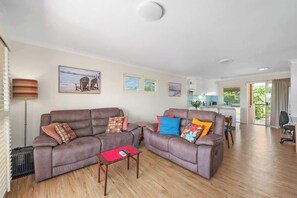 Een flatscreentelevisie, Netflix, een dvd-speler en boeken