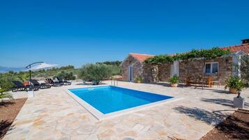 Villa (Two-Bedroom with Pool and Terrace) | Pool | Seasonal outdoor pool, pool umbrellas, sun loungers