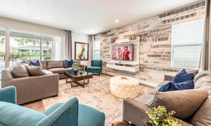 TV, fireplace, video games, table football - Ultimate 5 Star Villa with Private Pool on Encore Resort at Reunion, Orlando Villa 4391 (Orlando)