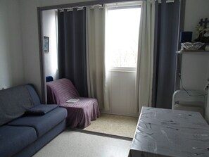 Living area - Equipped studio near thermal baths with parking and pets allowed (Balaruc-les-Bains)