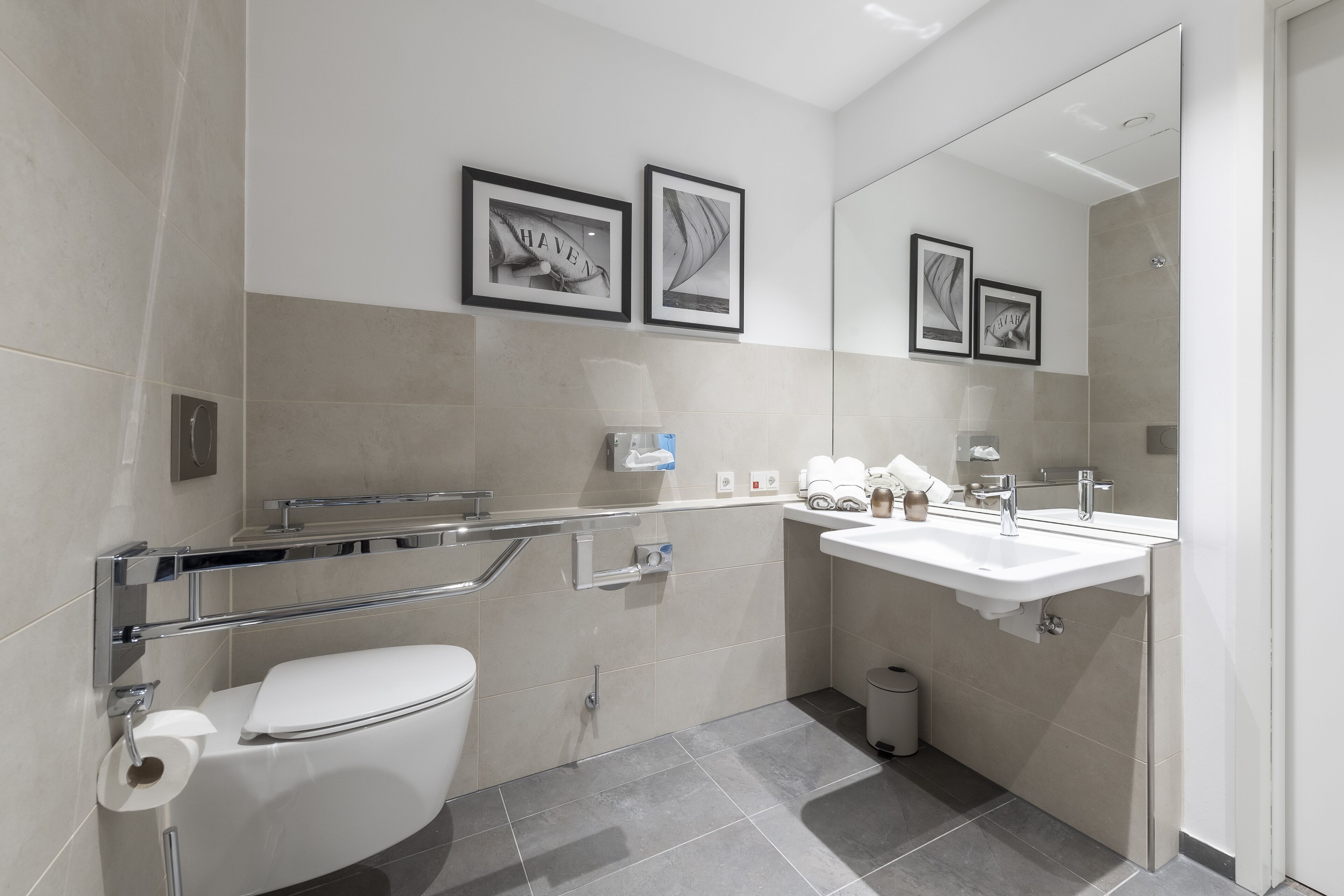 comfort twin room | bathroom | shower, hair dryer, soap, toilet paper