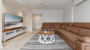 TV, DVD player, books