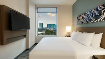 In-room safe, laptop workspace, cribs (free), WiFi (free)