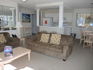 Living area - Pool View Villa 1504 with 27 hole Golf Course Onsite and Sunset Beach Nearby by RedAwning (Calabash)