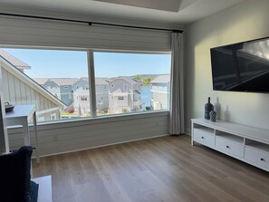 Smart TV, table football, ping pong, computer monitors