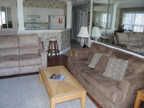 Living room - Family Friendly Brunswick Plantation Villa 1609 with Great Resort Amenities by RedAwning (Calabash)