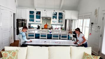 TV, fireplace, DVD player, table football