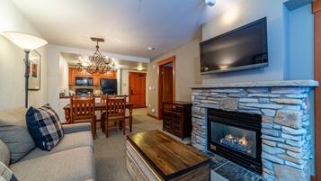 TV, fireplace, DVD player