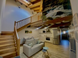 Apartment, Private Bathroom (5) | Shared kitchen - Apartamentos la Ventana de Mogrovejo (Camaleno)