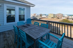 Enjoy a tranquil view of the surrounding neighborhood from this outdoor space.