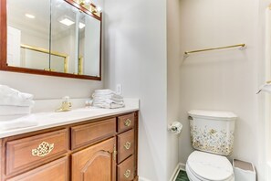 House, 3 Bedrooms, Balcony | Bathroom | Hair dryer, towels - 4102 South Ocean Blvd by Escape (North Myrtle Beach)