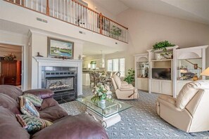 House, 3 Bedrooms, Balcony | Living room | TV, DVD player - 4102 South Ocean Blvd by Escape (North Myrtle Beach)