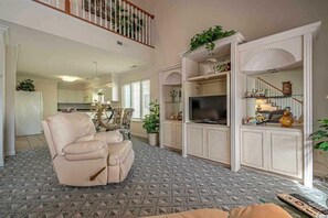 House, 3 Bedrooms, Balcony | Living room | TV, DVD player - 4102 South Ocean Blvd by Escape (North Myrtle Beach)