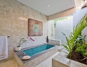 Combined shower/bathtub, hair dryer, bidet, towels