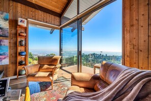 Smart TV, fireplace, smart speakers, stereo