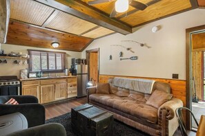 TV, fireplace - Reed's on the River Cabin 6 (Indian River)