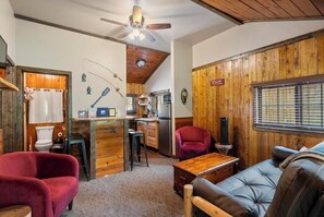 TV, fireplace - Reed's on the River Cabin 4 (Indian River)