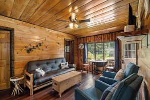 TV, fireplace - Reed's on the River Cabin 1 (Indian River)