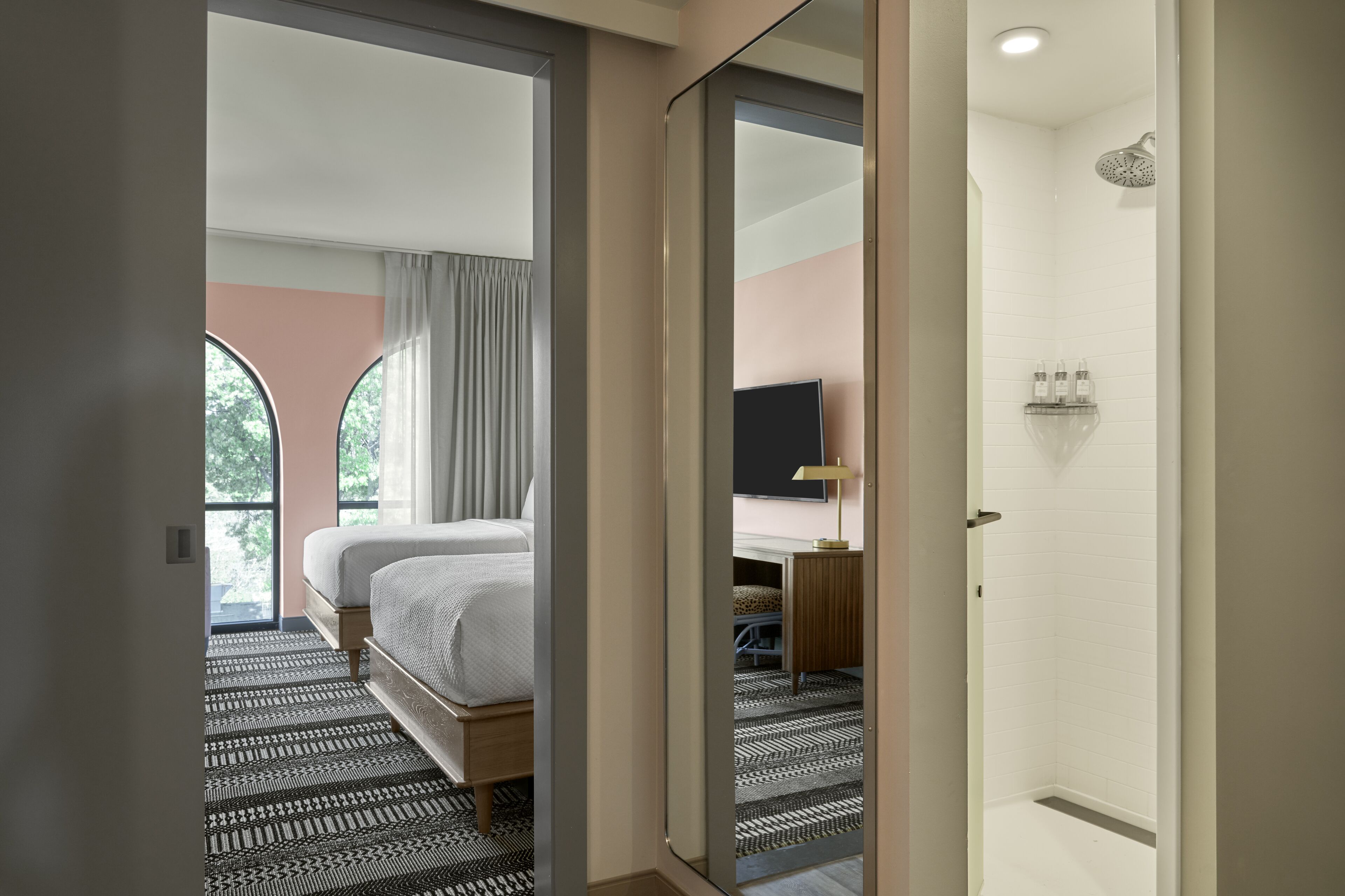 standard room, 2 queen beds | in-room safe, desk, iron/ironing board, free cots/infant beds