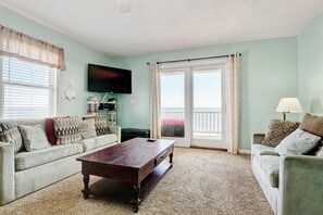 Smart TV, DVD player - Oceanfront Duplex with Incredible Sunrise Views (North Topsail Beach)