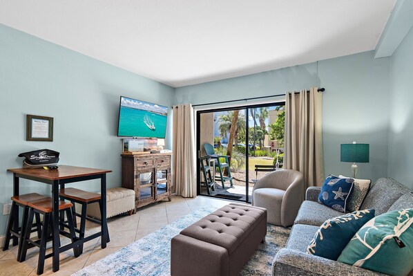 TV, books, video library