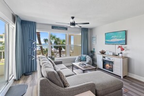 TV, DVD player, video library