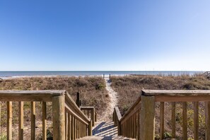 On the beach, beach towels