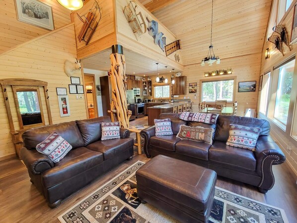 Téléviseur, foyer, lecteur de DVD, livres