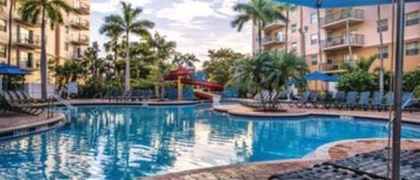 Outdoor pool, a heated pool