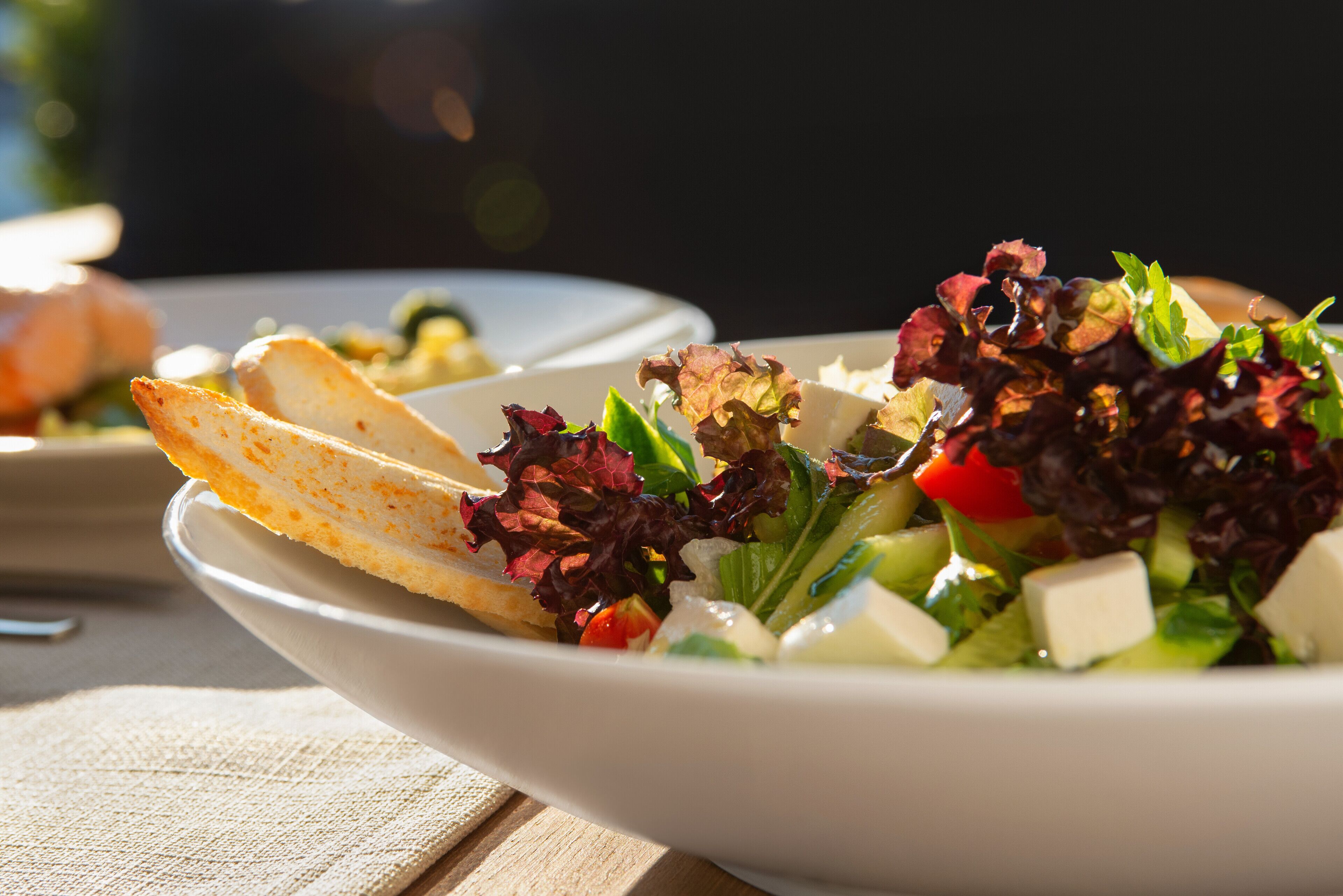 breakfast, lunch and dinner served