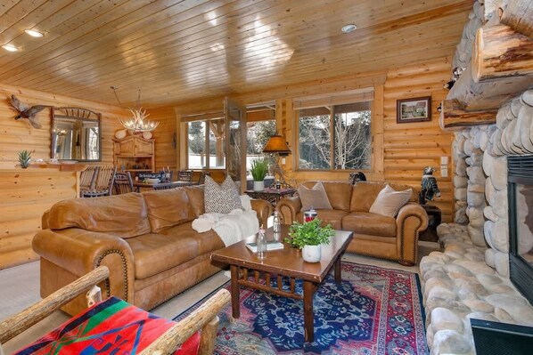 TV, fireplace, offices
