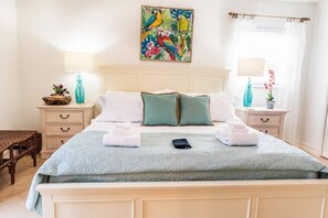 3 bedrooms, desk, iron/ironing board, travel cot