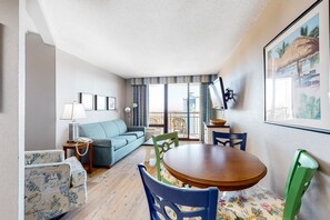 TV - 16th-floor ocean-view condo with pool, hot tub & beach access (Myrtle Beach)