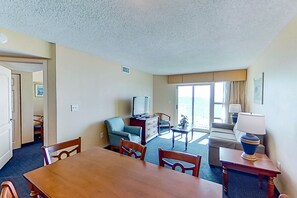 TV, DVD player, video library