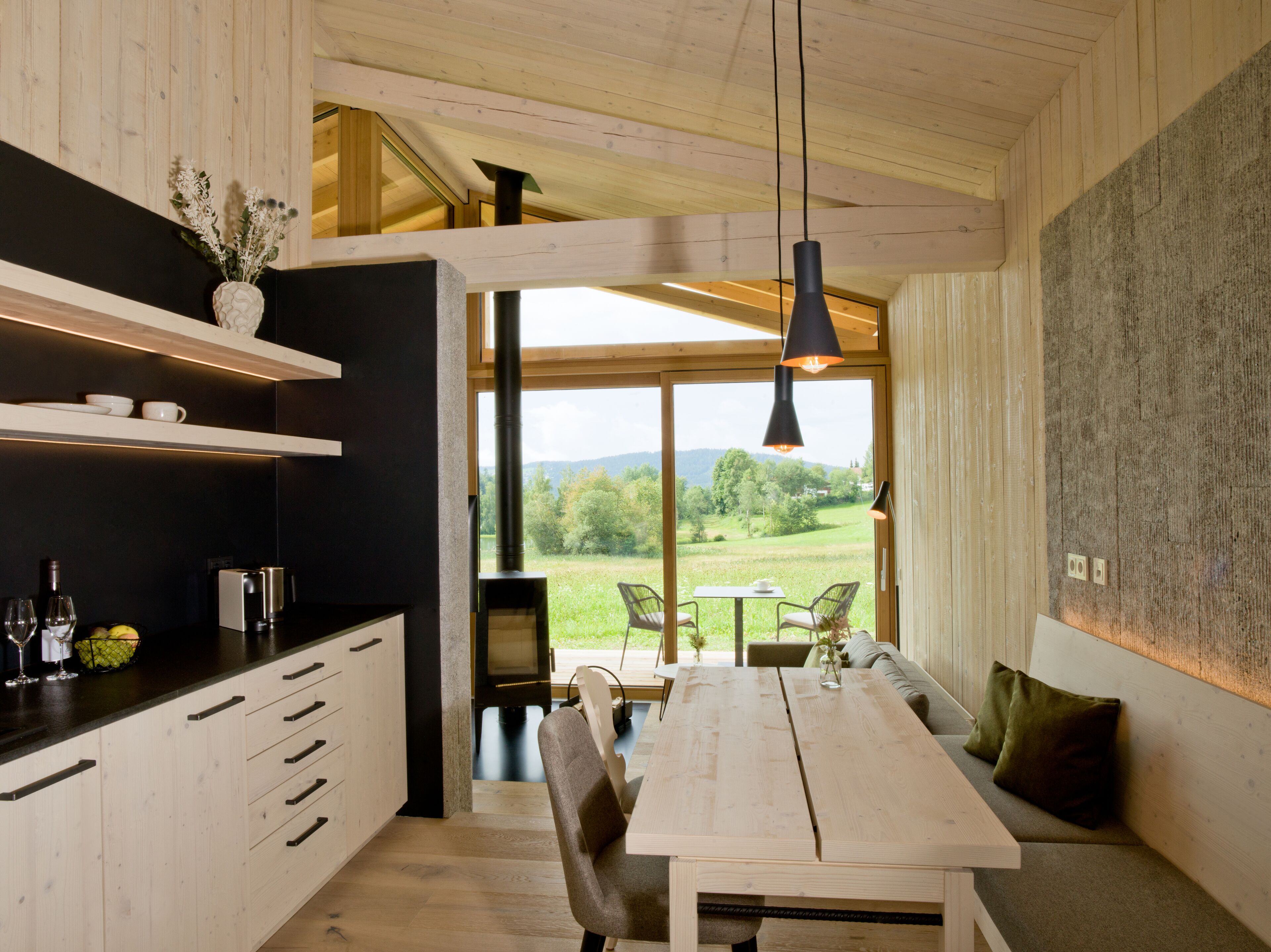 Romantic Chalet | Living area | 43-inch Smart TV with satellite channels, TV, tablet