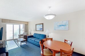 TV, DVD player, video library