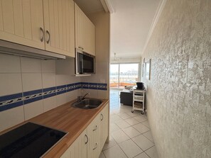 Réfrigérateur, micro-ondes, plaque de cuisson, cafetière/bouilloire