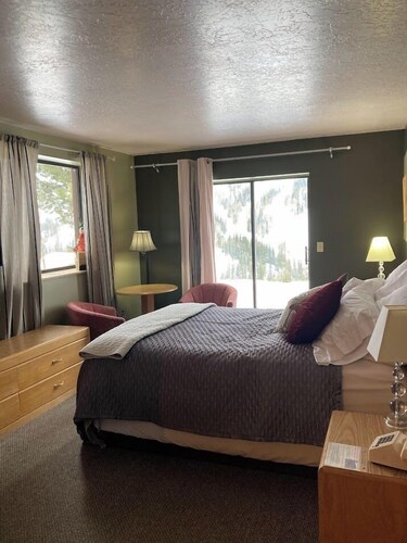 Ski in/out studio  room 105 at Powder Mountain's Columbine Inn.  Sleeps  2