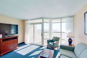 TV, DVD player, video library