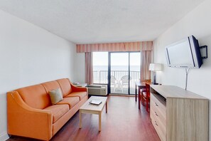 TV, DVD player, video library