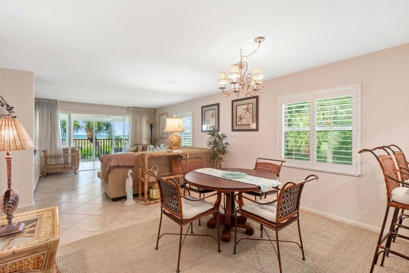 Dining Area - End-Unit Beach Villa w Stunning Views–Spacious 2BR Whitney Beach #336 by RVA (Longboat Key)