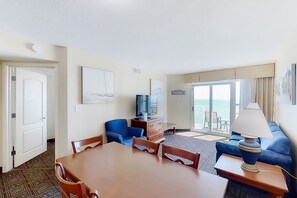 TV, DVD player, video library