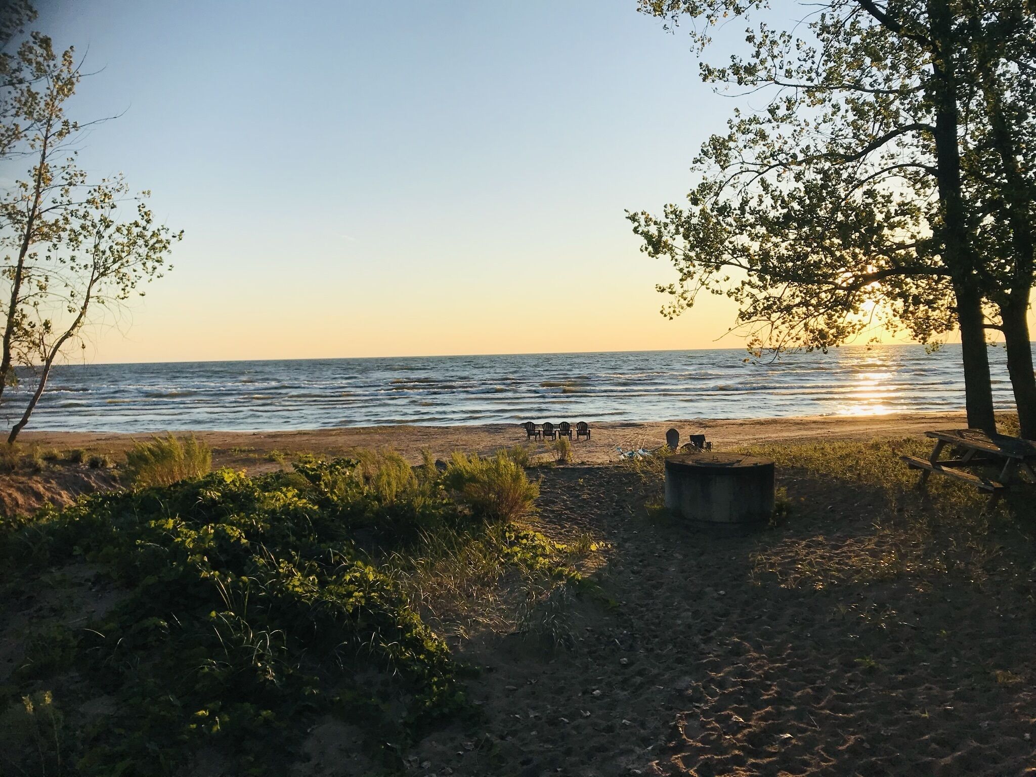 Sunset view from the porch of the small house