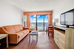 TV, DVD player, video library