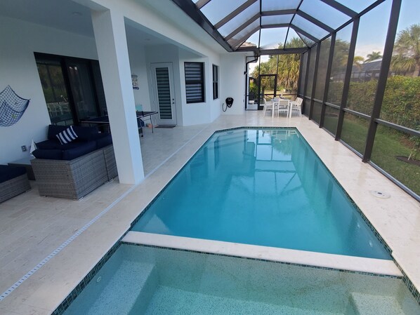 Outdoor pool, a heated pool