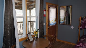 Desk, free WiFi, bed sheets