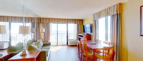 TV, DVD player, video library