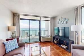 TV, DVD player, video library